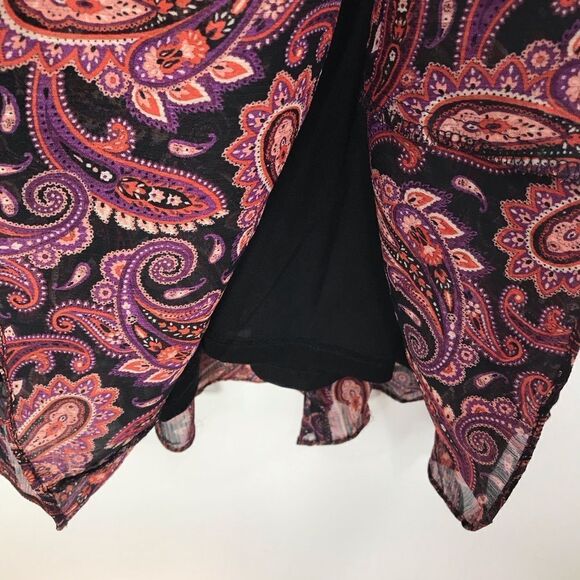 Tommy Hilfiger Black Marron Paisley Print Lightweight Long Sleeve Dress - Picture 14 of 16